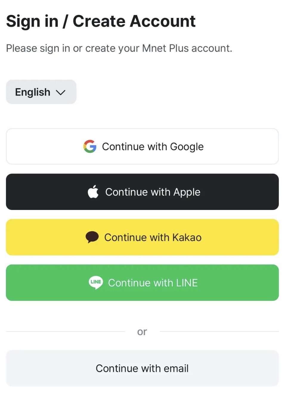 Sign in / Create Account